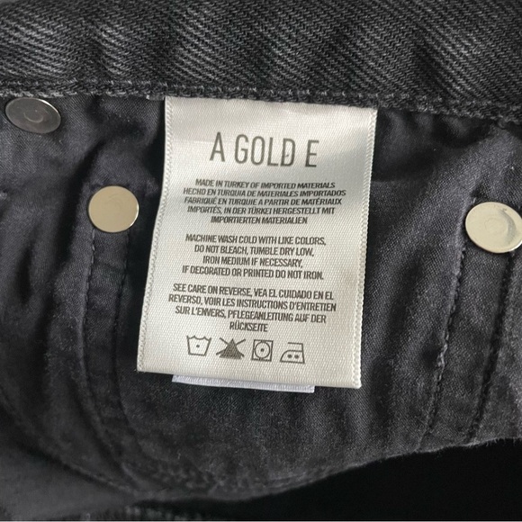 AGOLDE Quinn Cult Washed Black Denim Cotton High Rise Mini Jean Skirt EUC Sz 26 - Picture 7 of 9